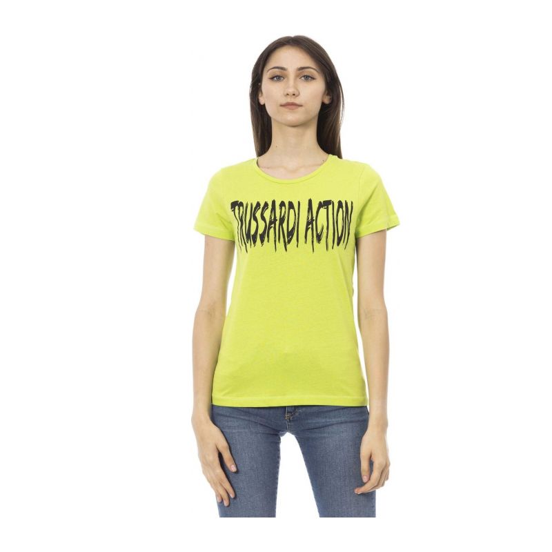 Тениска с къс ръкав TRUSSARDI ACTION 2BT01_52VerdeAcido