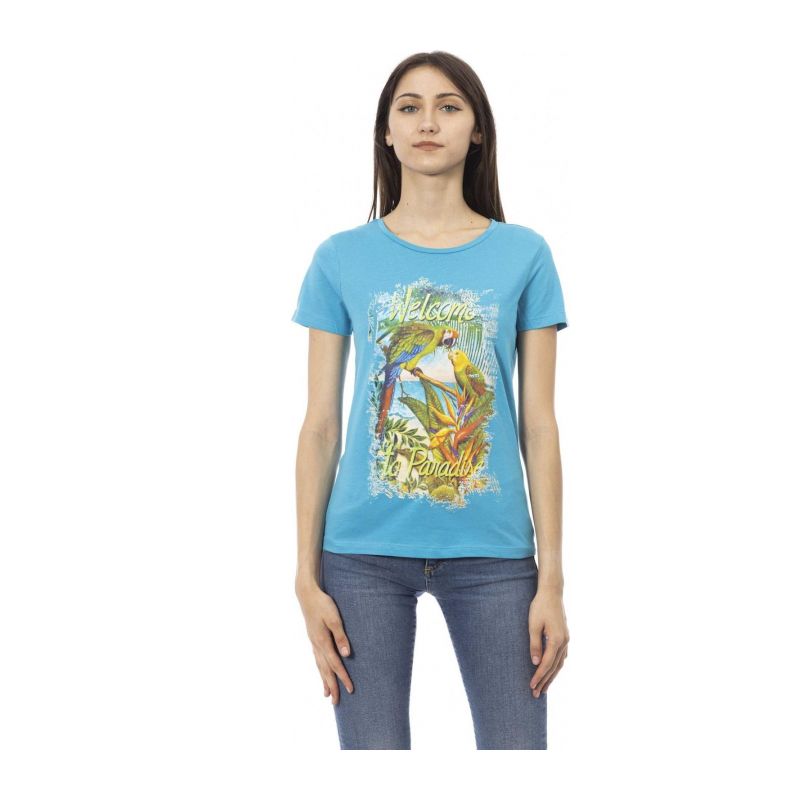 Тениска с къс ръкав TRUSSARDI ACTION 2BT16_43Turquoise