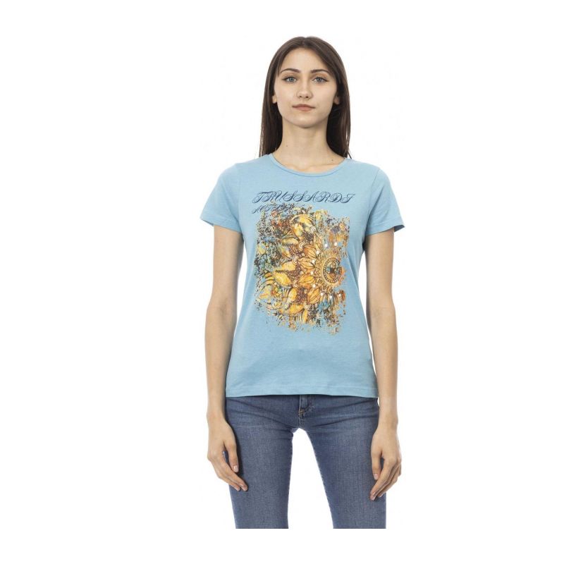 Тениска с къс ръкав TRUSSARDI ACTION 2BT21_154Sky