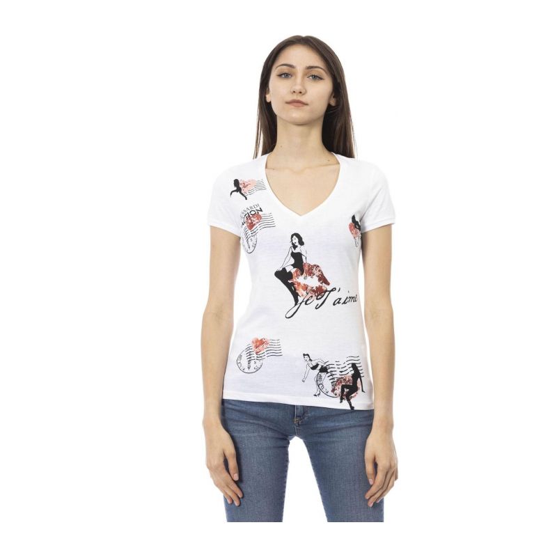 Тениска с къс ръкав TRUSSARDI ACTION 2BT05_001WHITE