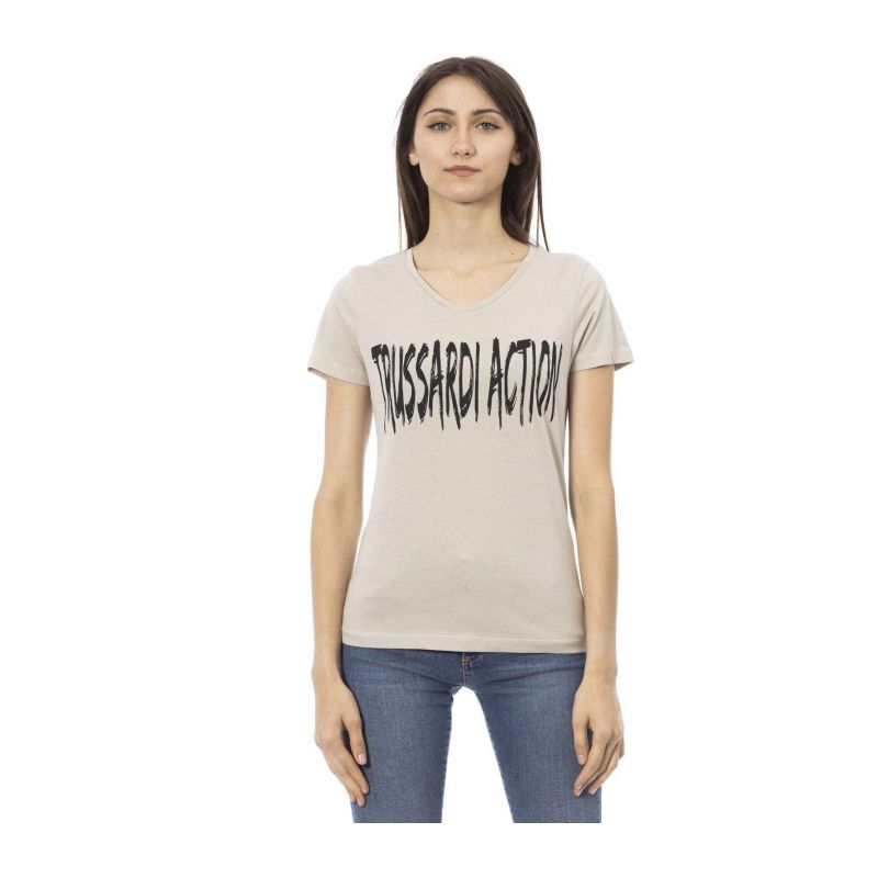 Тениска с къс ръкав TRUSSARDI ACTION 2BT26_04Sand