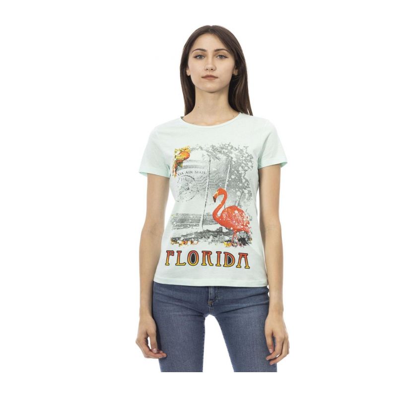 Тениска с къс ръкав TRUSSARDI ACTION 2BT10_70Aquamarine