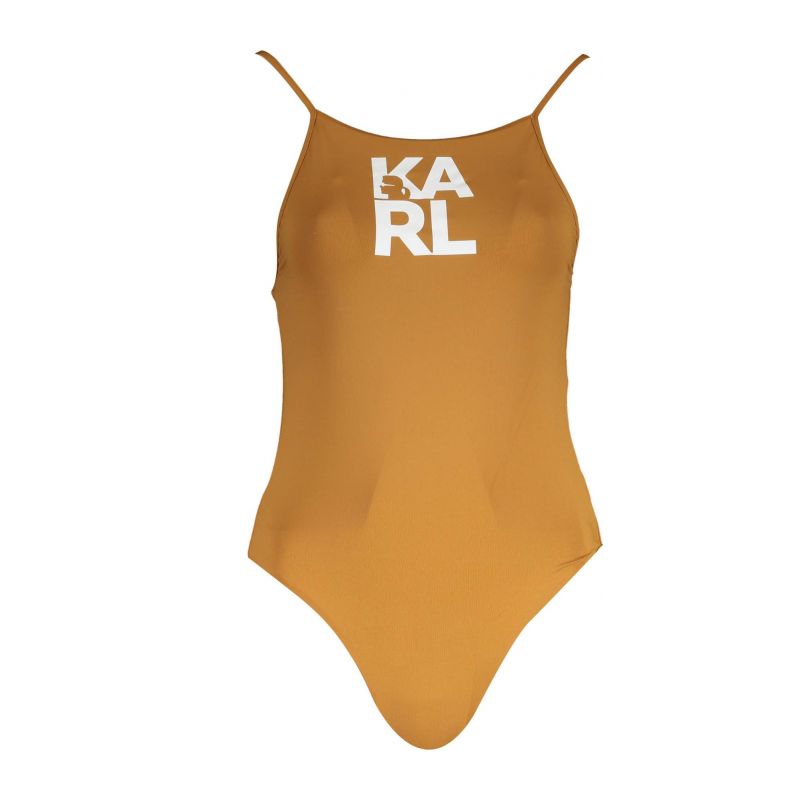 Цял бански KARL LAGERFELD KL22WOP01_MARRONE_BROWN